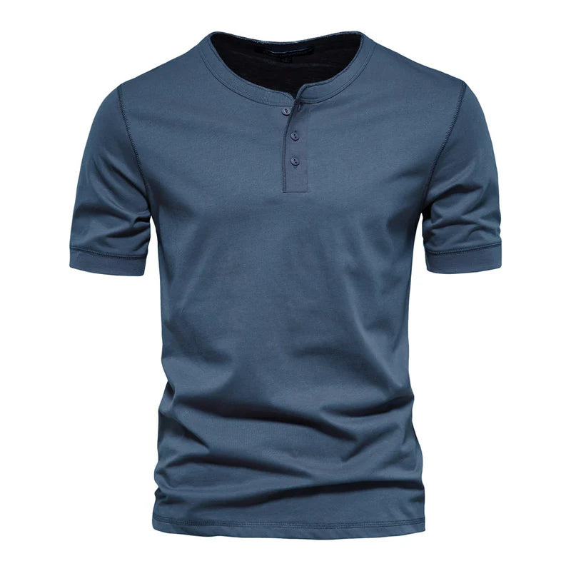 Camiseta Básica Masculina Gola de Botão