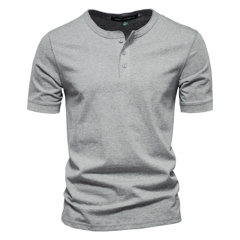 Camiseta Básica Masculina Gola de Botão