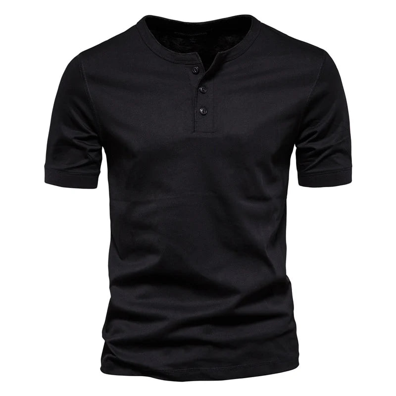 Camiseta Básica Masculina Gola de Botão