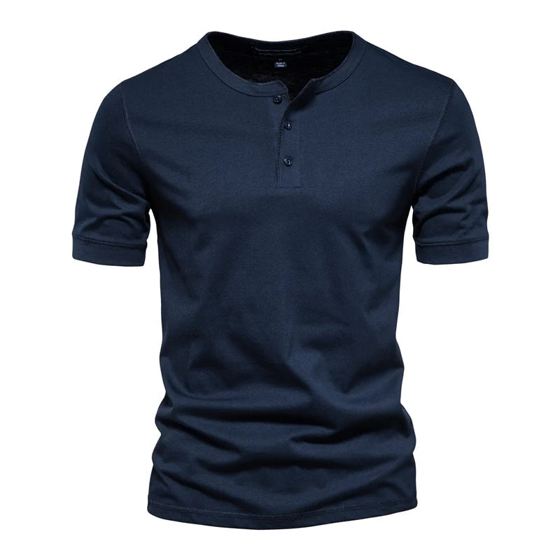 Camiseta Básica Masculina Gola de Botão