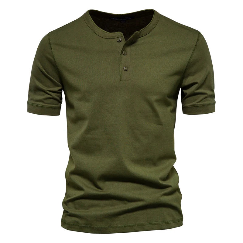 Camiseta Básica Masculina Gola de Botão